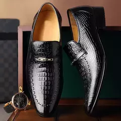 Mens PU Sapatos De Couro De Luxo Crocodilo Padrão Homens Vestido De Negócios Sapatos Casual Sapato Social Masculino Calçado De Casamento Zapatos Hombre - loja online