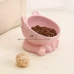 Tigela para gatos, acessórios para animais de estimação, cerâmica, diagonal, pés altos, proteção fofa, coluna cervical, tigela para cachorro, bebida, água, suprimentos para animais de estimação - comprar online
