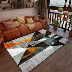 Tapete abstrato antiderrapante geométrico para sala de estar Tapetes de grande - loja online
