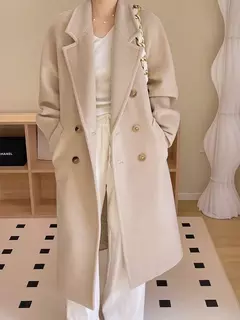 Casaco de Cashmere Camel Classic, casaco de lã de comprimento médio, novo, 101801, outono e inverno - loja online