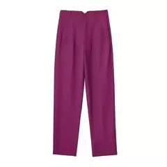 TRAF-Calças de escritório de cintura alta femininas, calças formais de escritório, calças lápis, pretas, rosa, brancas para senhoras, moda - Wolf Magazine