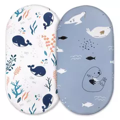 Gllquen-Lençol de Berço para Meninos e Meninas, Lençóis de Colchão Berço, Respirável, Elástico, Berço de Viagem, Pacote 2 - comprar online