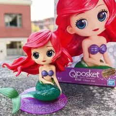 Novo bandai disney a pequena sereia anime qposket personagens ariel glitter linha figura de ação modelo colecionável brinquedos aniversário