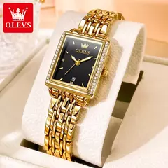 Imagem do OLEVS-Relógio Quartzo de Diamante Impermeável em Aço Inoxidável Feminino, Elegante, Top Fashion, Negócios, Luxo, Original