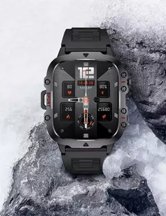 Imagem do Xiaomi-relógio inteligente militar para homens, IP68, 5ATM, esportes ao ar livre, rastreador de fitness, monitor de saúde, 1,96 ", chamada BT, novo, 2021