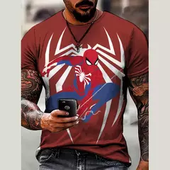 Camiseta masculina de manga curta de super-herói Marvel, top estampado em 3D, Tom e Hardy, festa masculina, verão