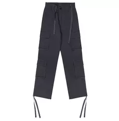 Calça jeans larga de cintura alta feminina, calça cargo cinza, calça larga, moda casual, bolsos múltiplos, estilo de rua Hip Hop, mãe, vintage, verão - Wolf Magazine