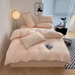 Conjunto de cama de cor preta para adultos, estilo simples, lençóis duplos, solteiro, rainha, capa de cama king, cama lisa - comprar online