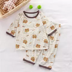 Hibobi-Conjunto infantil de roupas íntimas de manga 3/4, pijama do bebê, roupas de ar condicionado, roupas de verão, treino, 2 peças - loja online
