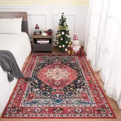 Imagem do Tapete persa turco vintage, tapetes étnicos retrô, tapete grande, capacho de entrada, apto para sala de estar cabeceira e quarto