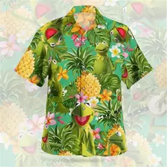 Camisa havaiana com estampa 3D masculina papagaio, blusa de praia casual manga curta, camisa lapela vocacional, moda menino - Wolf Magazine