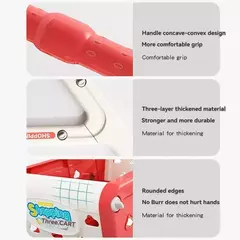 Grande carrinho de compras de supermercado para crianças, carrinho para crianças, brinquedos Push Car, simulação de frutas, comida, presentes de aniversário, novo na internet