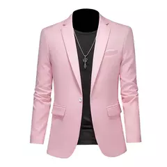 Blazer Casual de Negócios Masculino, Jaqueta Monocromática, Casacos Oversize, Smoking Masculino, Roupas de Marca, Roupas de Trabalho, Plus Size M-6XL - loja online