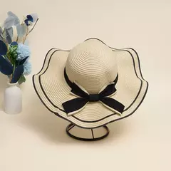 Chapéus De Verão Para As Mulheres Chapéu De Sol Praia Moda Feminina Flat Bowknot Panama Lady Casual Chapéus De Sol Para As Mulheres Chapéu De Palha