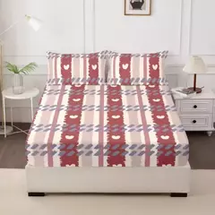 Capa de cama para quarto, 3 peças, conjunto de lençóis estampados (um lençol e duas fronhas) Una Sábana Y Dos Fundas De Almohada - Wolf Magazine