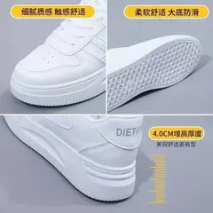 Calçado casual feminino, tênis de couro liso com renda, tênis gump feminino de fundo plano, nova moda, verão de alta qualidade