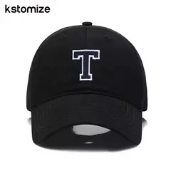 Imagem do Boné bordado de algodão macio, letra inicial A-Z Snapback Caps para homens e mulheres, elegante equipe esporte viseiras, preto, alta qualidade