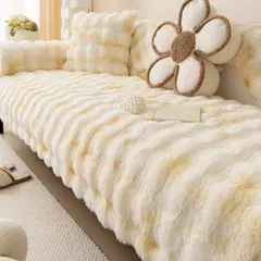 Imitação de Pele De Coelho Sofá De Pelúcia Slipcover, Antiderrapante, Toalha Macia, Almofada Do Sofá, Sala De Estar, Decoração Moderna De Casa - comprar online