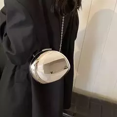 Saco de Embreagem Acrílico em Forma de Concha para Mulheres, Ouro, Prata, Metal Brilhante, Ombro, Bolsas Crossbody, Bolsa Pequena, Festa à Noite, Designer Bonito - Wolf Magazine