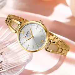 Curren-Relógio de luxo para mulheres, alta qualidade, diamante, senhoras, quartzo, impermeável, aço inoxidável, caixa incluída - Wolf Magazine
