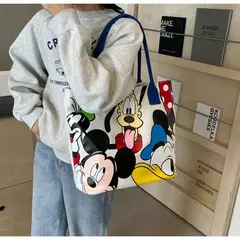 Bolsa de Ombro Disney-Mickey para mulheres, sacola versátil, bolsa de classe estudantil, grande capacidade, casual, desenhos animados, na moda - loja online