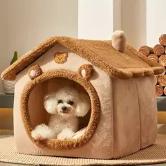 Casa de estimação dobrável para cães extra pequenos, casa lavável do gato, caverna do filhote, sofá-cama, cama removível