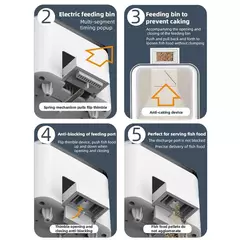 Alimentador automático inteligente wi-fi, alimentador de temporização de peixes dourados para aquário, 100ml, grande capacidade, controle por aplicativo, registros de alimentação, lembrete de alimentador de peixes
