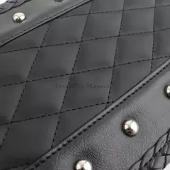 Motocicleta preta traseira Fender Bib Seat Cover, almofada rebite para Harley Touring, Electra Glide, Road King, FLHT, FLTR, FLHX, Ultra 08-18 - Wolf Magazine