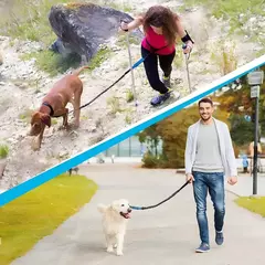 Trela retrátil para animais de estimação, coleira para corrida, reflexiva, retrátil, mão livre, para cães, com corda de cintura ajustável para corrida ao ar livre na internet