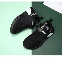 Tênis de malha antiderrapante infantil, sapatos casuais para meninos, moda infantil, tênis, primavera, 2022
