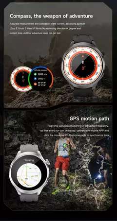 Huawei Sports Smartwatch impermeável para homens, 1.85 "tela AMOLED, bússola GPS NFC, chamada Bluetooth, novo Smartwatch, 2022 - loja online