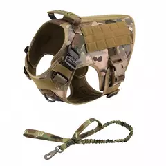 Conjunto de arnês e coleira para cães grandes, pastor alemão malinois, treinamento, colete de caminhada, conjunto de coleira e arnês para cães de todas as raças na internet