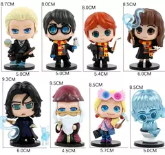 Imagem do Harry Potter figura definida para decoração de carro, Hermione, Ron, Dumbledore, Snape, Luna, Malfoy, boneca de brinquedo, novo, 8pcs, conjunto, 2024