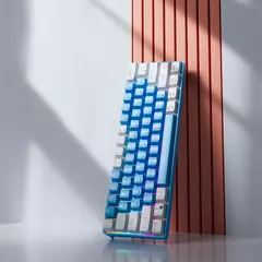 MUCAI-MK61 USB Teclado Mecânico Gaming, Interruptor Vermelho, RGB Backlit, Hot Swappable, 61 Chaves, Com Fio, Cabo Destacável - comprar online