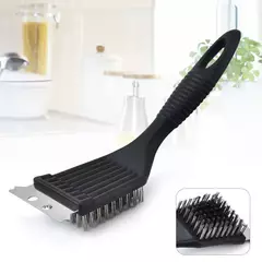 Barbecue Grill Steel Wire Cerdas Escova, BBQ Limpeza Escovas, Durable Cooking Tool, Outdoor Home Gás Kit Acessórios