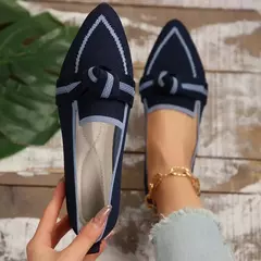 Mocassins femininos de malha, tênis de caminhada casual, tênis respirável, cor sólida confortável, dedo do pé apontado, novo, 2022, 2024 - comprar online