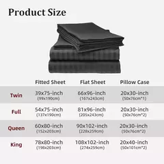Conjunto de lençóis batilo, 4 peças, luxo, lençol e plano com fronha, conjunto de cama listrado sólido para gêmeo/completo/queen/king size - Wolf Magazine