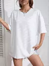 Camiseta de algodão de manga curta feminina, macia, respirável, roupa confortável, básica, que combina, solta, feminina, fitness, monocromática