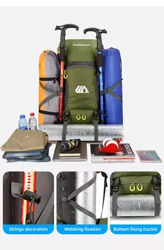 Imagem do Mochila de viagem impermeável para homens, grande bolsa de caminhada, mochila turística, esportes ao ar livre escalada montanhismo, saco de bagagem 50L