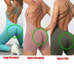 Imagem do Macacão de exercício Lycra para mulheres, roupa ativa, conjunto de ioga, legging, roupa de treino, roupas esportivas, academia, feminino, 2022, almofada