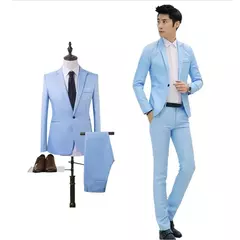 Blazer e calça formal masculino, terno, jaqueta, casaco, calças, smalking, casamento, fino, vestido de negócios, roupas, 2 peças por conjunto - comprar online