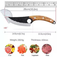 Handmade Forjado Viking Chef Faca com Tampa, Carne Cutelo, Faca De Pesca, Aço Inoxidável, Cozinha Butcher Desossa Faca, 5.5";;VERDADEIRO;;"brown black - Wolf Magazine