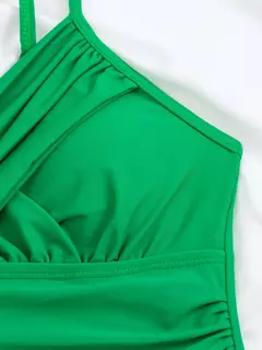 OIINAA-maiô feminino de peça única, maiô sexy sólido plissado, bodysuit estampado leopardo, conjunto de biquíni, moda verão, moda praia nova - loja online