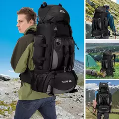 Impermeável Caminhadas e Camping Mochila, Sacos Esportivos ao Ar Livre, Trekking Bag, Mochila de Grande Capacidade, Equipamento de Viagem, 90L