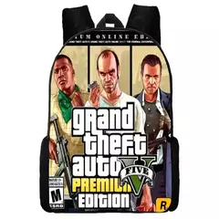 Mochila escolar impermeável para meninos e meninas, mochila para Grand Theft Auto Collage, jogo de aventura, bolsa GTA - loja online