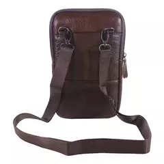 Bolsa de cintura de couro masculina, cinto para celular para pequenas empresas, esporte ao ar livre, um ombro, andar, vestindo - loja online