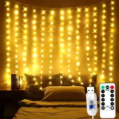 Natal USB Powered LED Curtain String Lights, Wedding Fairy Lights, Decoração de acampamento, Guirlanda para o ano novo