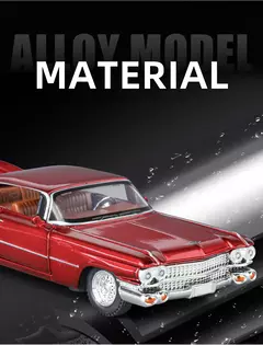 1:32 Cadillac Eldorado Biarritz clássico carro retrô liga de metal modelo de carro diecast com som e luz puxar para trás coleção passatempo - loja online