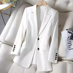 Imagem do Nova primavera e outono preto terno moda retro casaco solto