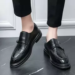 WAERTA-sapatos formais para homens, sapatos derby, sapato de couro, fivelas duplas, sapatos aguçados para cavalheiros, moda para casamento, tamanho grande, 38-46 na internet